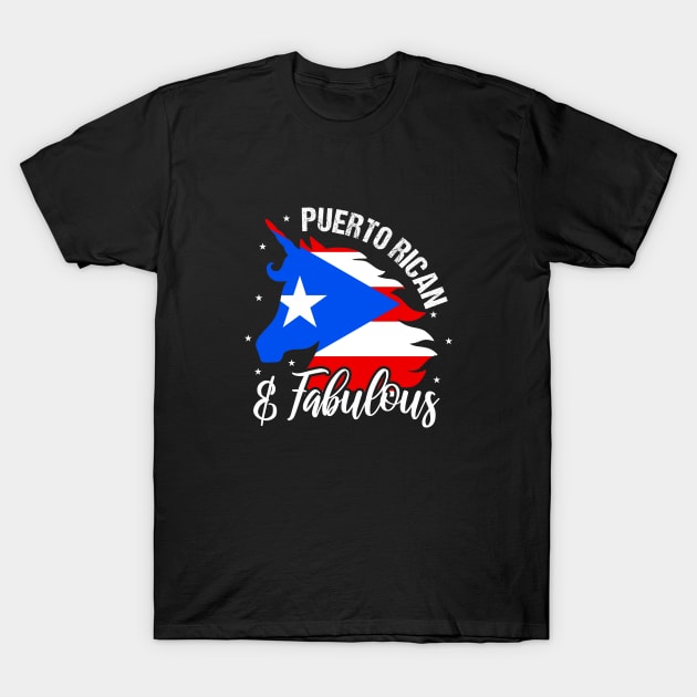 Puerto Rican & Fabulous - Puerto Rico Unicorn T-Shirt by PuertoRicoShirts